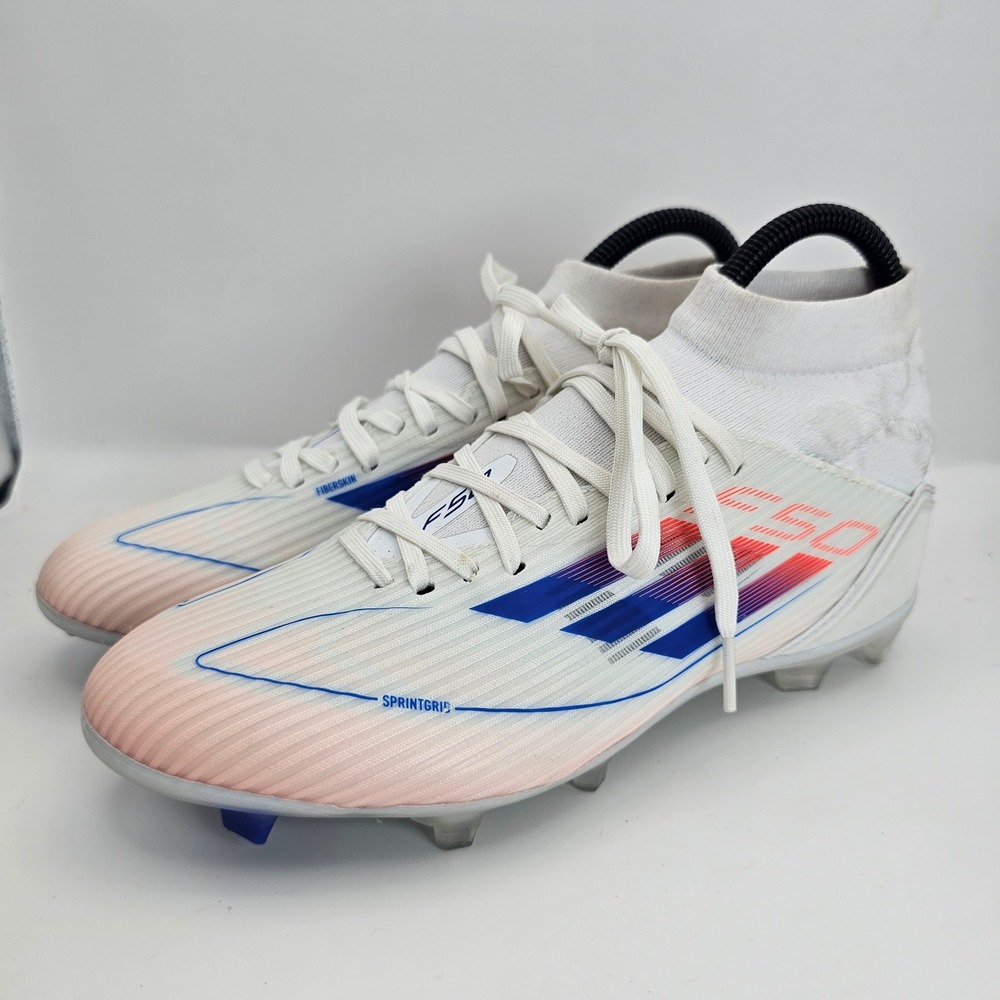 Adidas F50 Elite FG Soccer Cleats White Blue Red ID9190 Mens 6 Womens 7
